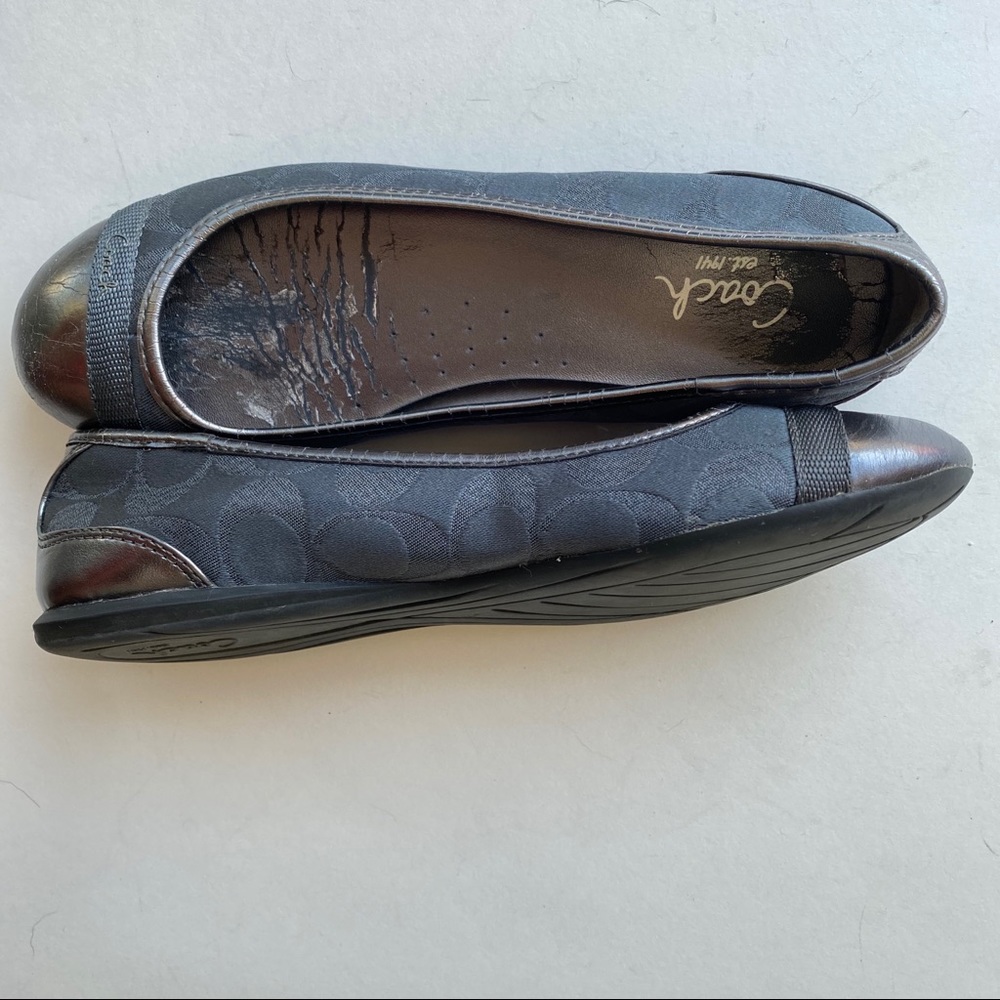 Coach Ballet Flats C Monogram and Metallic Leather